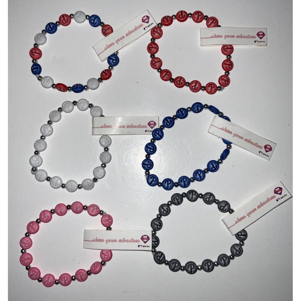 NWT Lot 6 Philadelphia Phillies MLB TRRTLZ Friendship Bracelets Various‎ Colors